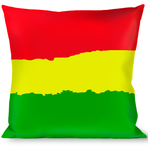 Buckle-Down Throw Pillow - Rasta Stripes Painted Green/Yellow/Red Throw Pillows Buckle-Down   