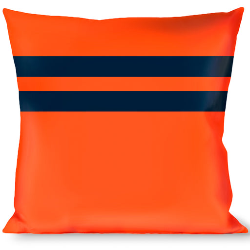 Buckle-Down Throw Pillow - Racing Stripe Orange/Navy Throw Pillows Buckle-Down   
