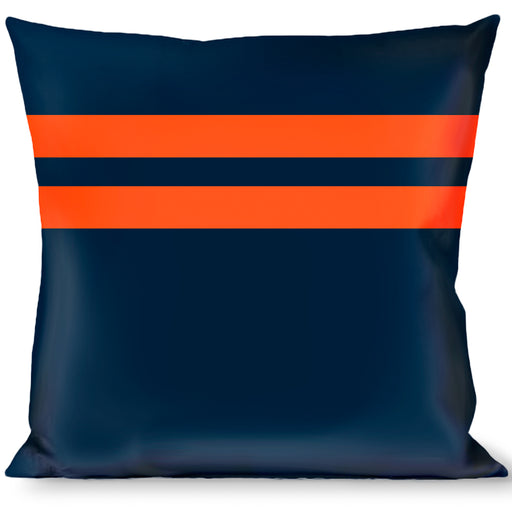 Buckle-Down Throw Pillow - Racing Stripe Navy/Orange Throw Pillows Buckle-Down   