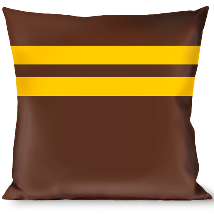 Buckle-Down Throw Pillow - Racing Stripe Brown/Gold Throw Pillows Buckle-Down   