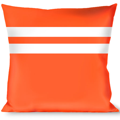 Buckle-Down Throw Pillow - Racing Stripe Orange/White Throw Pillows Buckle-Down   