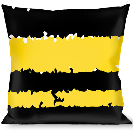 Buckle-Down Throw Pillow - Racing Stripe2 Weathered Black/Yellow Throw Pillows Buckle-Down   
