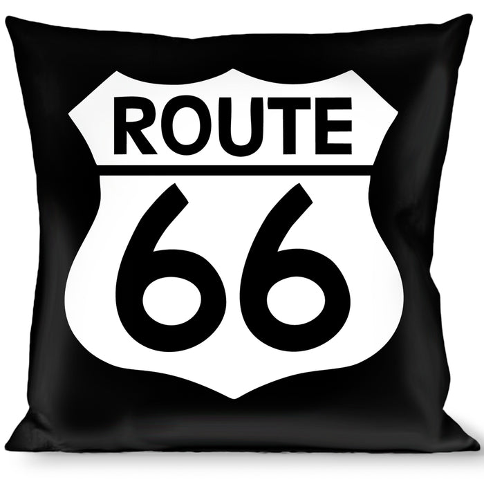 Buckle-Down Throw Pillow - ROUTE 66 Highway Sign Repeat Black/White Throw Pillows Buckle-Down   