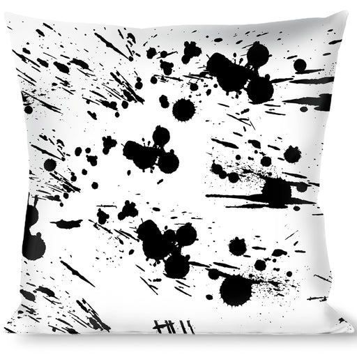 Buckle-Down Throw Pillow - Splatter White/Black Throw Pillows Buckle-Down   