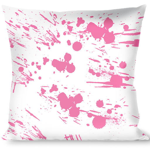 Buckle-Down Throw Pillow - Splatter White/Pink Throw Pillows Buckle-Down   