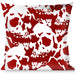 Buckle-Down Throw Pillow - Skull Yard Red/White Throw Pillows Buckle-Down   