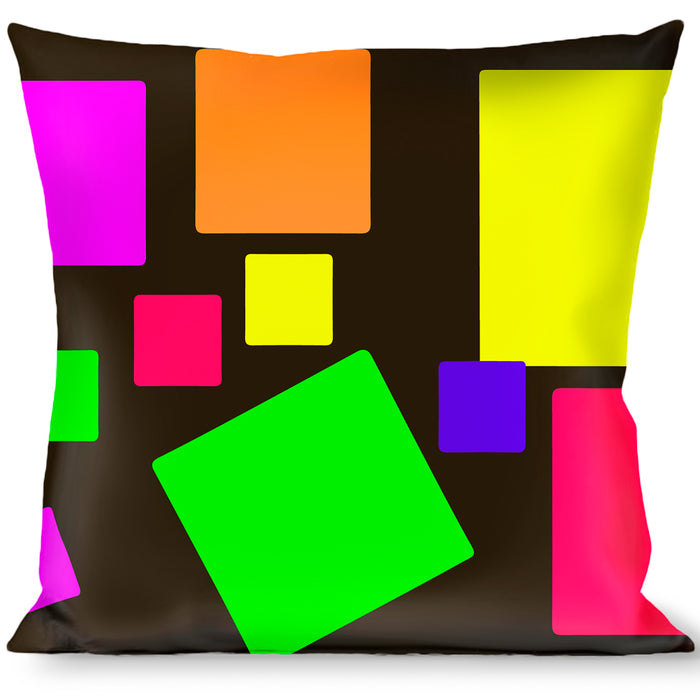 Buckle-Down Throw Pillow - Squares Black/Multi Color Throw Pillows Buckle-Down   