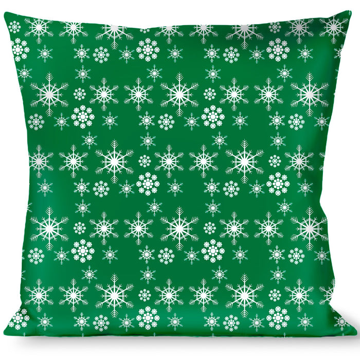 Buckle-Down Throw Pillow - Snowflakes Green/White Throw Pillows Buckle-Down   