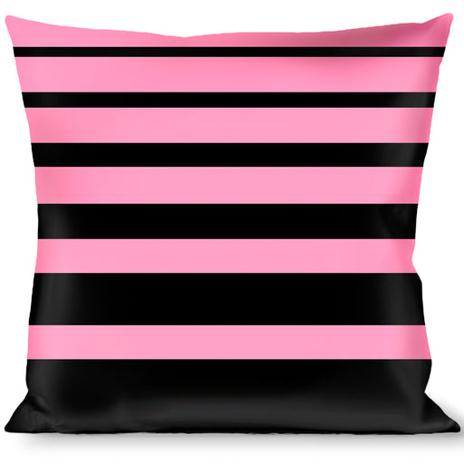 Buckle-Down Throw Pillow - Stripe Transition Black/Pink Throw Pillows Buckle-Down   