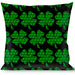 Buckle-Down Throw Pillow - St. Pat's Black/Clovers Throw Pillows Buckle-Down   