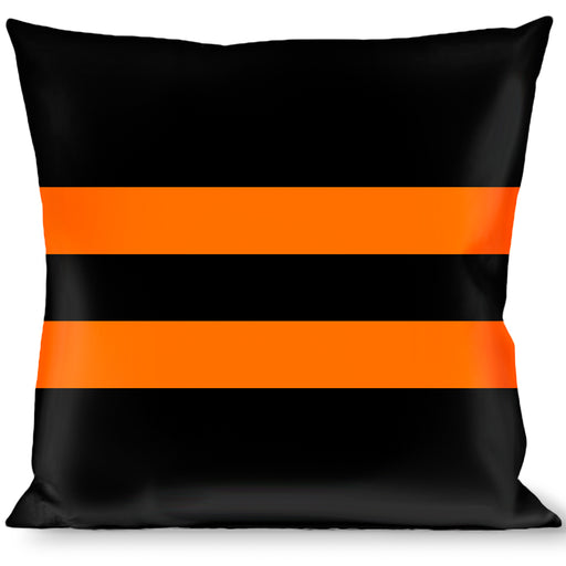 Buckle-Down Throw Pillow - Stripe Black/Orange Throw Pillows Buckle-Down   