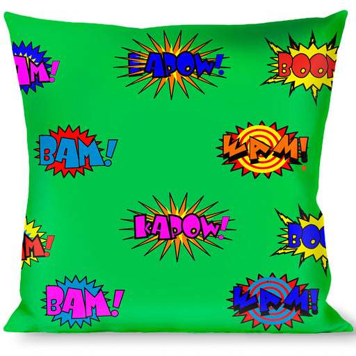 Buckle-Down Throw Pillow - Sound Effects Green/Multi Color Throw Pillows Buckle-Down   