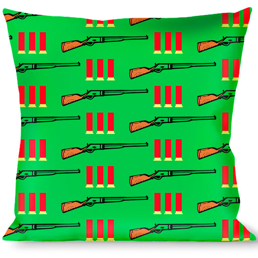 Buckle-Down Throw Pillow - Shotgun & Shells Green Throw Pillows Buckle-Down   