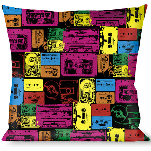 Buckle-Down Throw Pillow - Tapes Multi Neon Throw Pillows Buckle-Down   