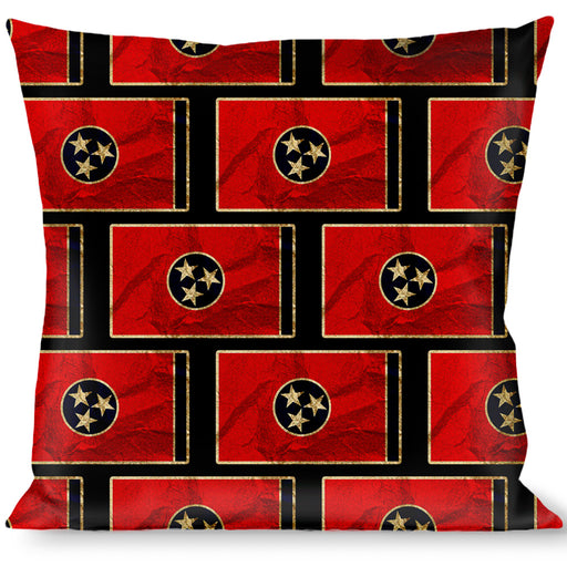 Buckle-Down Throw Pillow - Tennessee Flag/Black Distressed Throw Pillows Buckle-Down   