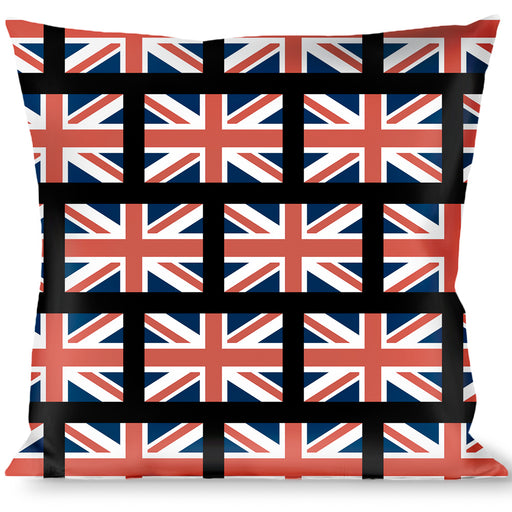 Buckle-Down Throw Pillow - United Kingdom Flags Weathered Throw Pillows Buckle-Down   