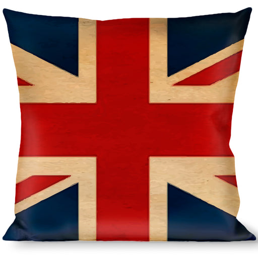 Buckle-Down Throw Pillow - United Kingdom Flags Vintage Black Throw Pillows Buckle-Down   
