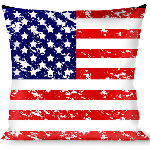 Buckle-Down Throw Pillow - United States Flags Weathered/Black Throw Pillows Buckle-Down   