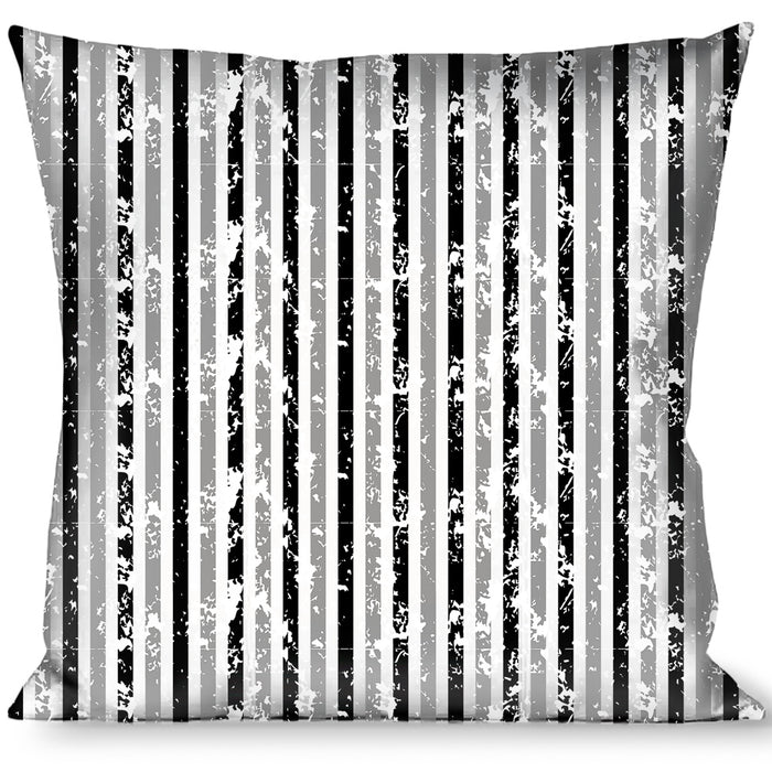 Buckle-Down Throw Pillow - Vertical Stripes White/Black/Gray Throw Pillows Buckle-Down   