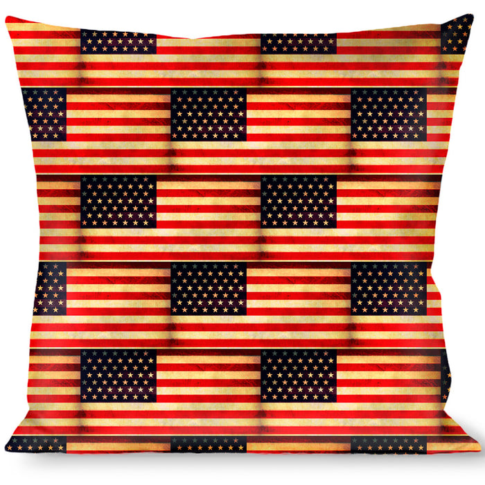 Buckle-Down Throw Pillow - Vintage US Flag Repeat Throw Pillows Buckle-Down   