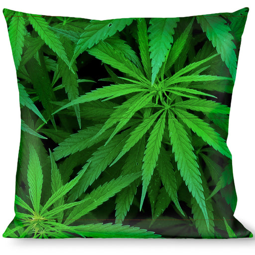 Buckle-Down Throw Pillow - Vivid Marijuana Leaves Stacked Throw Pillows Buckle-Down   
