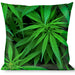 Buckle-Down Throw Pillow - Vivid Marijuana Leaves Stacked Throw Pillows Buckle-Down   