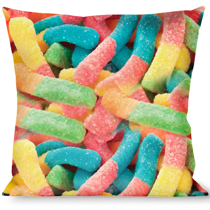 Buckle-Down Throw Pillow - Vivid Sour Worms Stacked Throw Pillows Buckle-Down   
