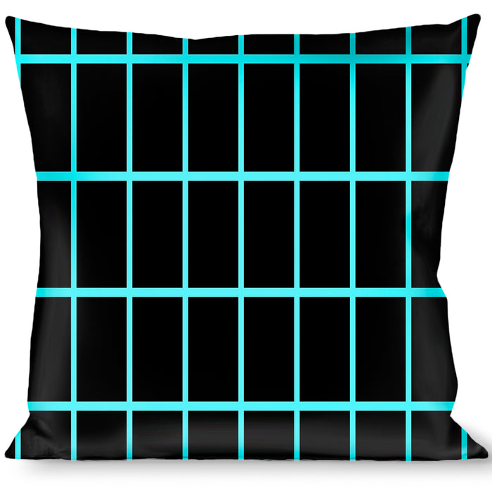 Buckle-Down Throw Pillow - Wire Grid Black/Blue Throw Pillows Buckle-Down   