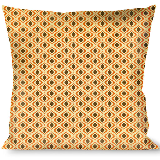 Buckle-Down Throw Pillow - Wallpaper1 Ogee Tan/Orange/Brown Throw Pillows Buckle-Down   