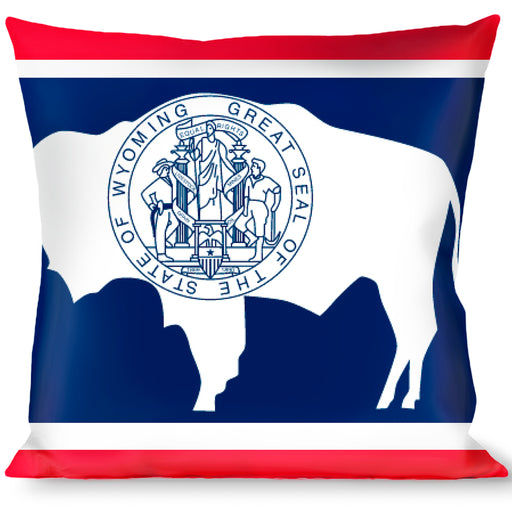 Buckle-Down Throw Pillow - Wyoming Flags Throw Pillows Buckle-Down   