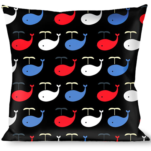 Buckle-Down Throw Pillow - Whales Navy/Red/White/Blue Throw Pillows Buckle-Down   