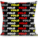 Buckle-Down Throw Pillow - YOLO2 Black/Red/White/Gray/Yellow Throw Pillows Buckle-Down   