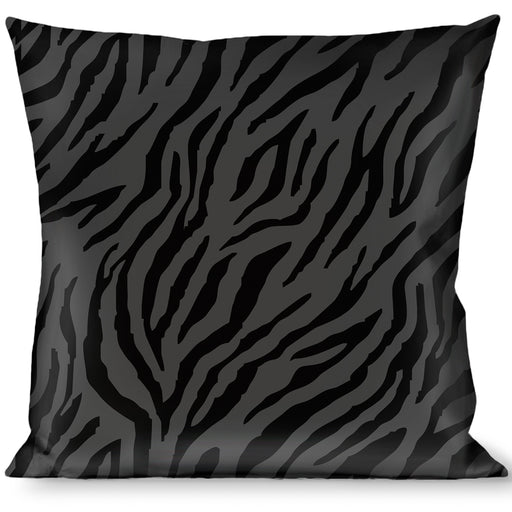 Buckle-Down Throw Pillow - Zebra 2 Black/Gray Throw Pillows Buckle-Down   
