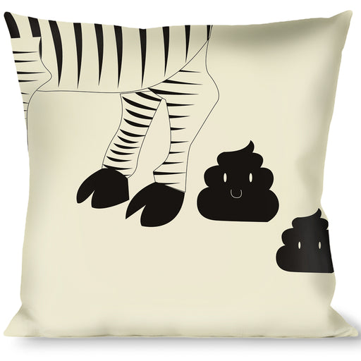 Buckle-Down Throw Pillow - Zebra Poops Off-White/Black Throw Pillows Buckle-Down   