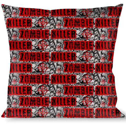 Buckle-Down Throw Pillow - ZOMBIE KILLER w/Stacked Zombies Sketch Throw Pillows Buckle-Down   