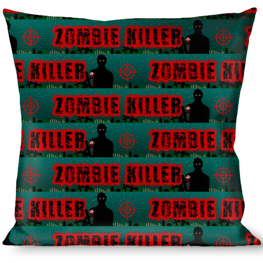 Buckle-Down Throw Pillow - ZOMBIE KILLER Zombie March Green/Red/Black Throw Pillows Buckle-Down   