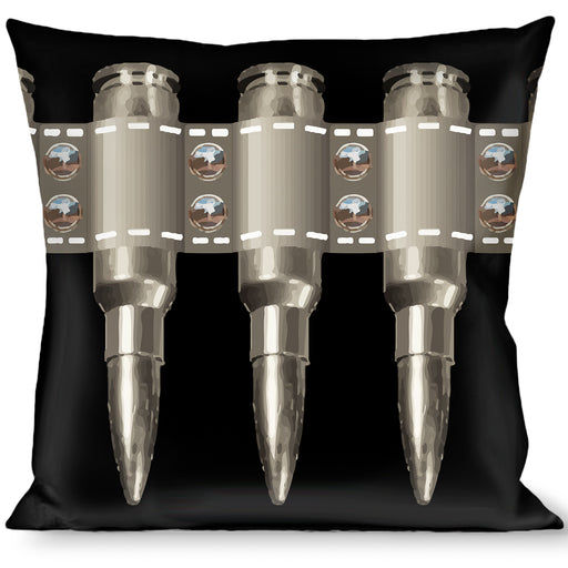 Pillow - THROW - Printed Bullets Pattern Black Gray Throw Pillows Buckle-Down   