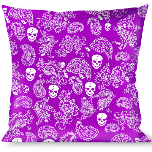 Buckle-Down Throw Pillow - Bandana/Skulls Purple/White Throw Pillows Buckle-Down   