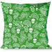 Buckle-Down Throw Pillow - Bandana/Skulls Irish Green/White Throw Pillows Buckle-Down   