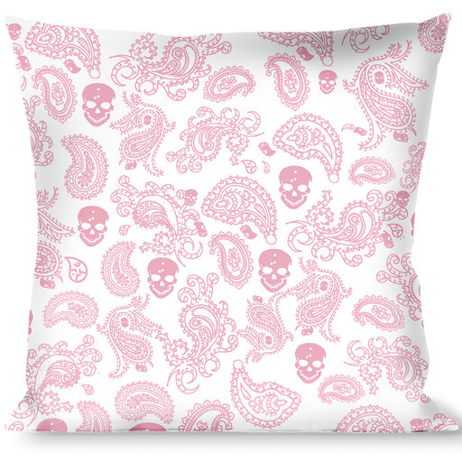 Buckle-Down Throw Pillow - Bandana/Skulls White/Pink Throw Pillows Buckle-Down   