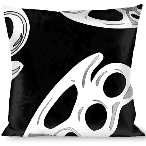 Buckle-Down Throw Pillow - Brass Knuckles Black/White Throw Pillows Buckle-Down   