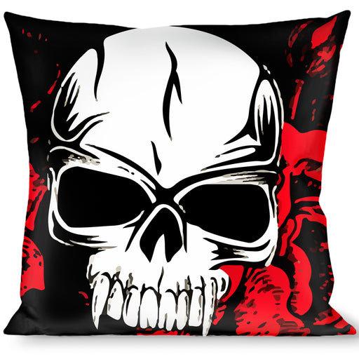 Buckle-Down Throw Pillow - Brass Knuckles/Skulls/Roses Black/Red/White Throw Pillows Buckle-Down   