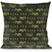 Buckle-Down Throw Pillow - BD Winged Skull ENJOY THE RIDE Olive/Lime Green Throw Pillows Buckle-Down   
