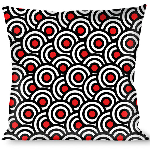 Buckle-Down Throw Pillow - Bullseye Stacked Black/White/Red Throw Pillows Buckle-Down   