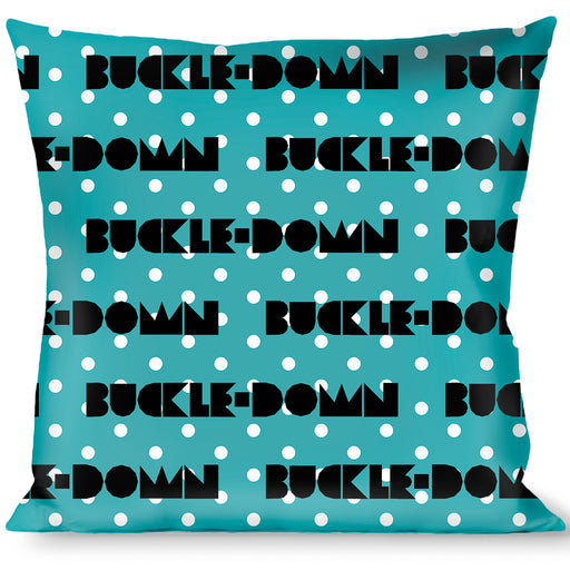 Buckle-Down Throw Pillow - BUCKLE-DOWN Shapes Dot Turquoise/White/Black Throw Pillows Buckle-Down   