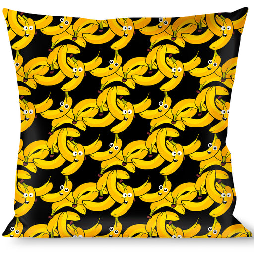 Buckle-Down Throw Pillow - Bananas Stacked Cartoon Black//Yellows Throw Pillows Buckle-Down   