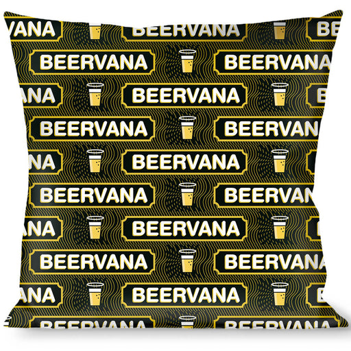 Buckle-Down Throw Pillow - Beer Pint/BEERVANA Rays/Waves Black/Olive Throw Pillows Buckle-Down   