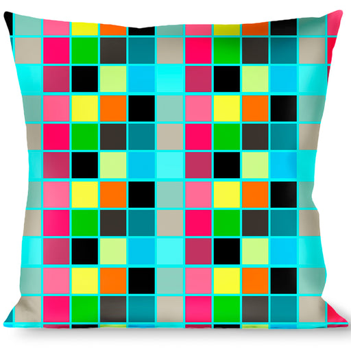 Buckle-Down Throw Pillow - Checker Bright Pastel w/Outline Throw Pillows Buckle-Down   