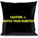 Buckle-Down Throw Pillow - CAUTION WATCH YOUR DUBSTEP Black/Yellow Throw Pillows Buckle-Down   