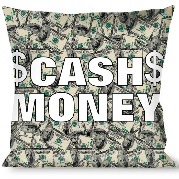 Buckle-Down Throw Pillow - CASH MONEY $ Dollars/White Throw Pillows Buckle-Down   